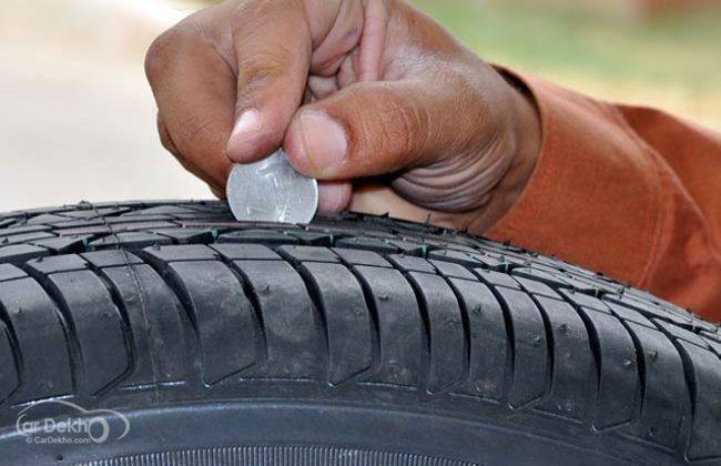 Coin Test of a Tyre