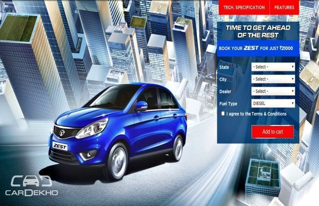 Tata Zest Booking Page Tata Zest Booking Page