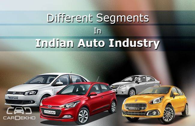 Different segments in Indian auto industry