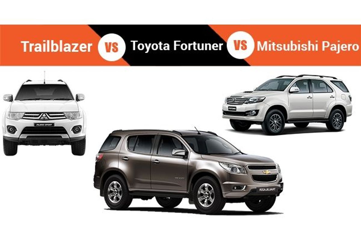 Chevrolet Trailblazer Vs Toyota Fortuner Vs Mitsubishi Pajero