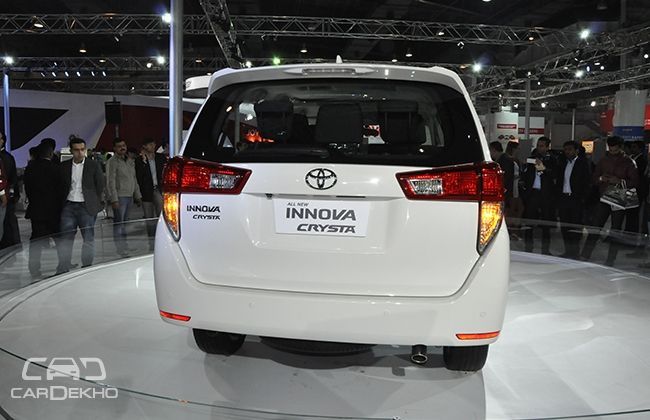 Toyota Innova Crysta Rear View at Indian Auto Expo 2016