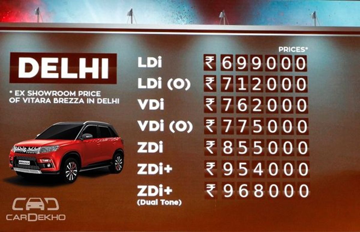 Vitara Brezza Price Vitara Brezza Price