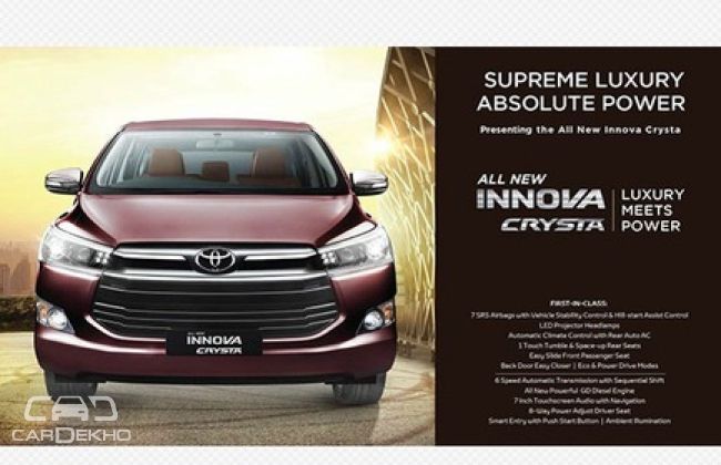 Toyota Innova Crysta Brochure Leaked
