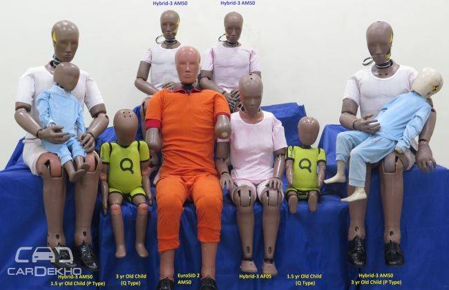 The dummies used for crash tests