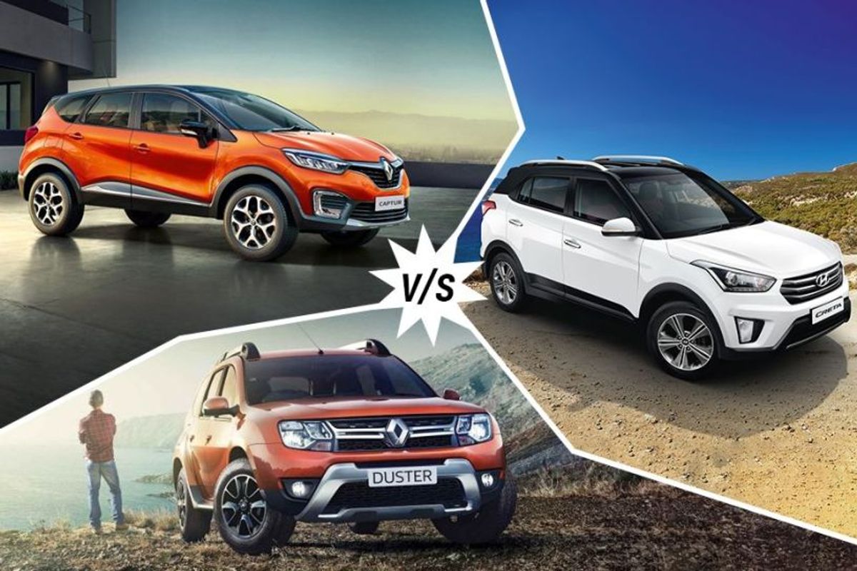 Renault Captur vs Hyundai Creta vs Renault Duster Renault Captur vs Hyundai Creta vs Renault Duster