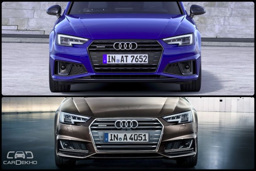 Top image: A4 facelift, Bottom image: pre-facelift A4