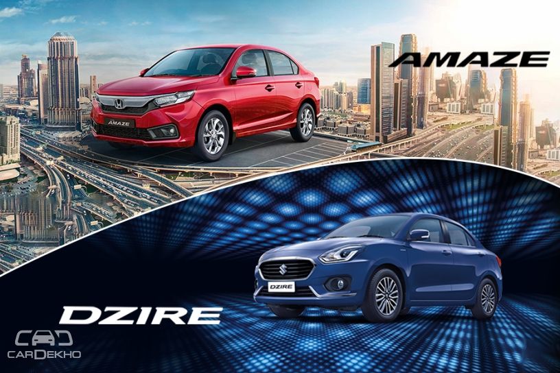 2018 Honda Amaze Vs Maruti Dzire - Which Car Offers Better Space