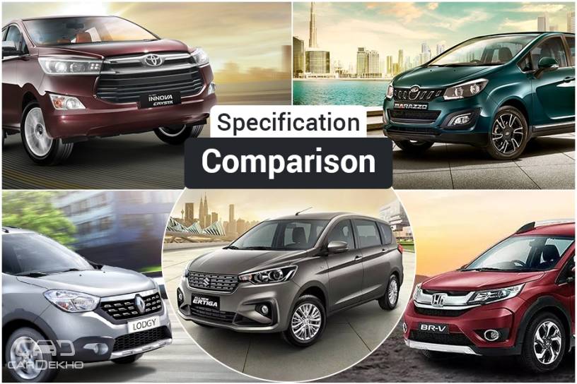 Maruti Ertiga 2018 Vs Mahindra Marazzo Vs Toyota Innova Crysta And Others: Spec Comparison