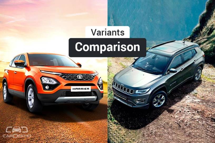 Tata Harrier Vs Jeep Compass: Variants Comparison