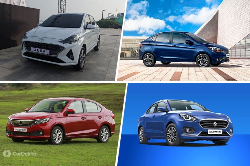 Hyundai Aura vs Maruti Dzire vs Honda Amaze vs Ford Aspire vs Tata Tigor vs VW Ameo vs Hyundai Xcent: Specification Comparison