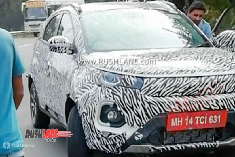 Tata Nexon Facelift Spotted With Camouflage. Looks Like The Nexon EV