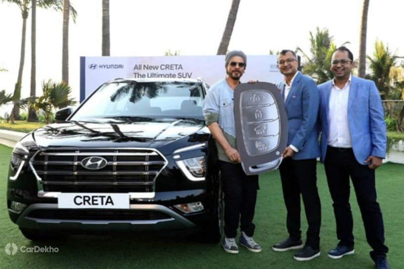 Shah Rukh Khan with the new Hyundai Creta