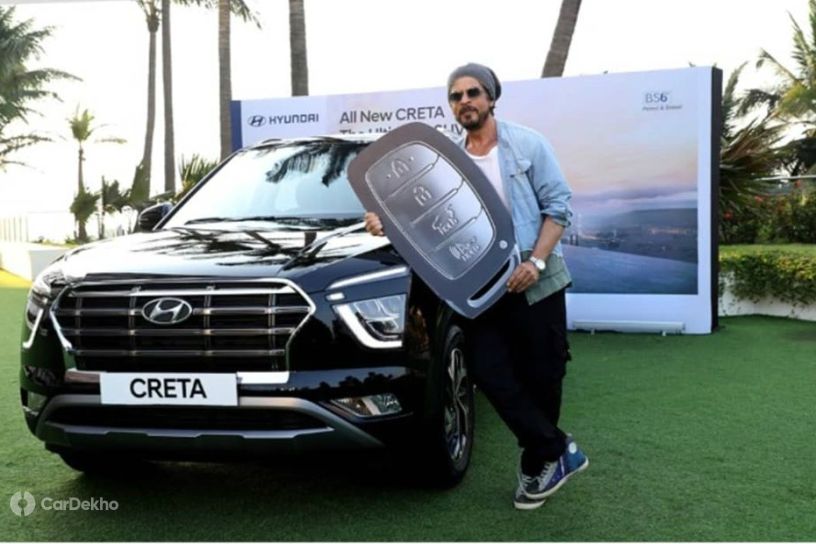 Shah Rukh Khan with the new Hyundai Creta