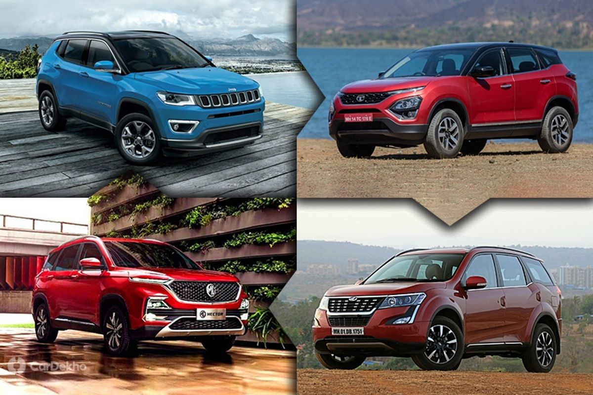 Jeep Compass vs Tata Harrier vs MG Hector vs Mahindra XUV500