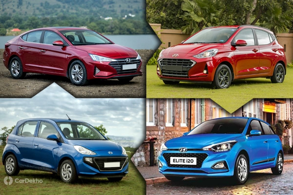 Hyundai Elantra, Grand i10 Nios, Elite i20, and Santro