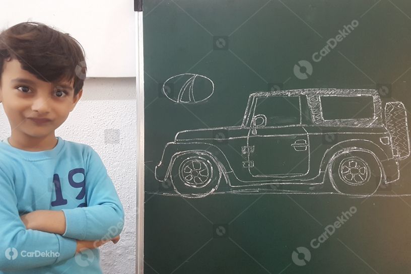 Watch: 5-year-old’s Perfect Drawings Of Mahindra Thar, Tata Harrier ...