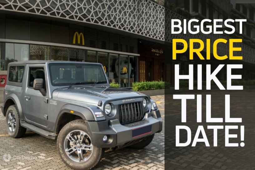 Mahindra’s Thar Gets Pricier By Nearly A Lakh