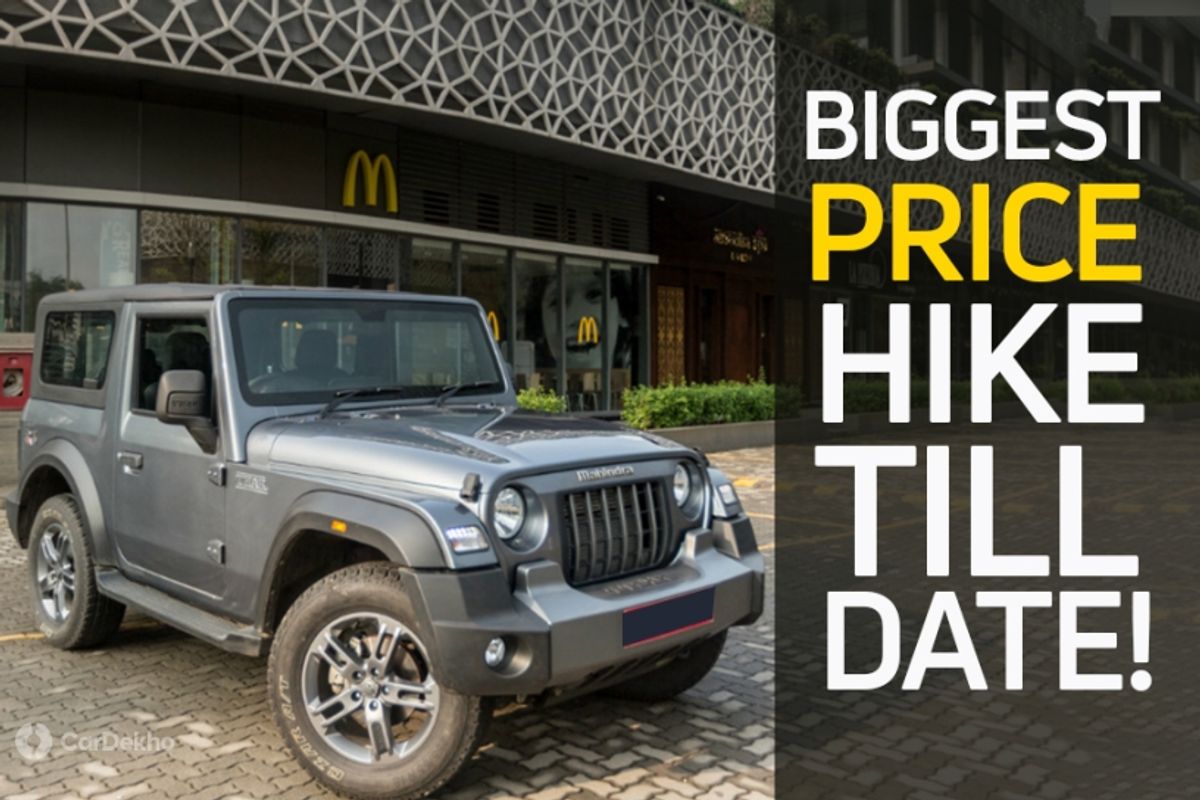 Mahindra’s Thar Gets Pricier By Nearly A Lakh