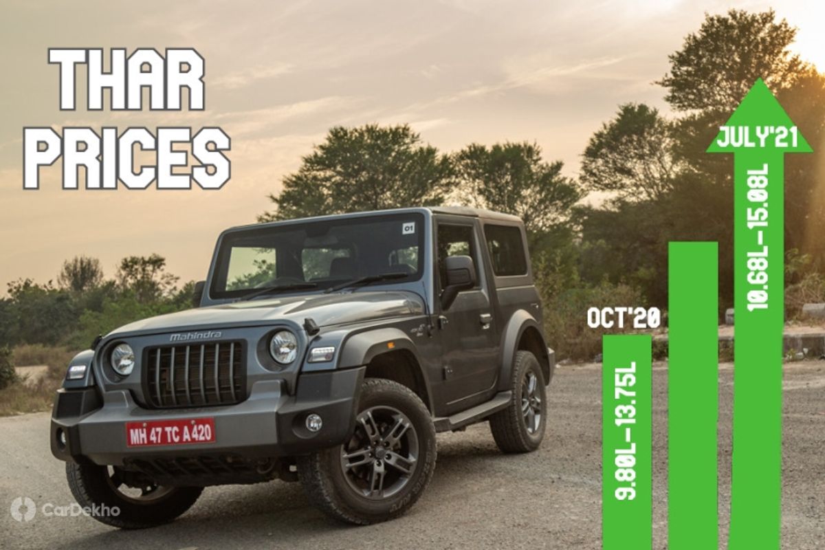 Mahindra Thar Prices July 2021