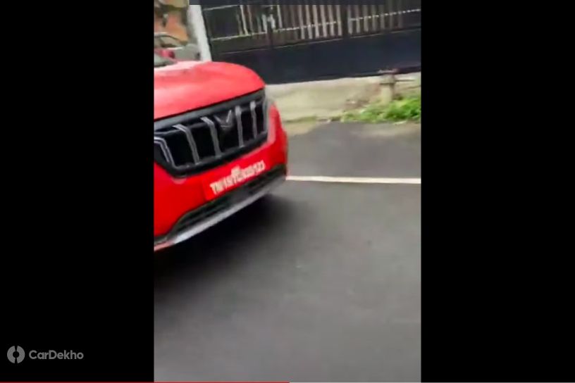Mahindra XUV700 Spied Undisguised With New Logo