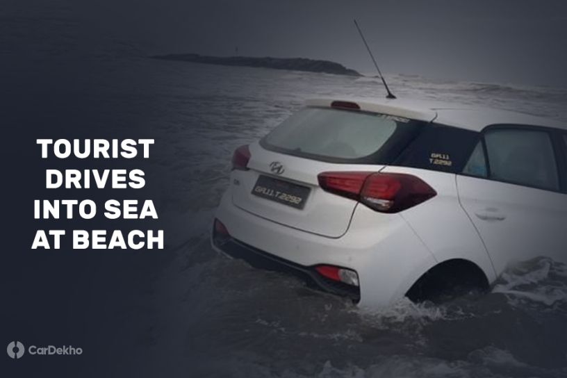 Viral Video: Tourist Arrested After Driving Hyundai i20 Into Goa Beach