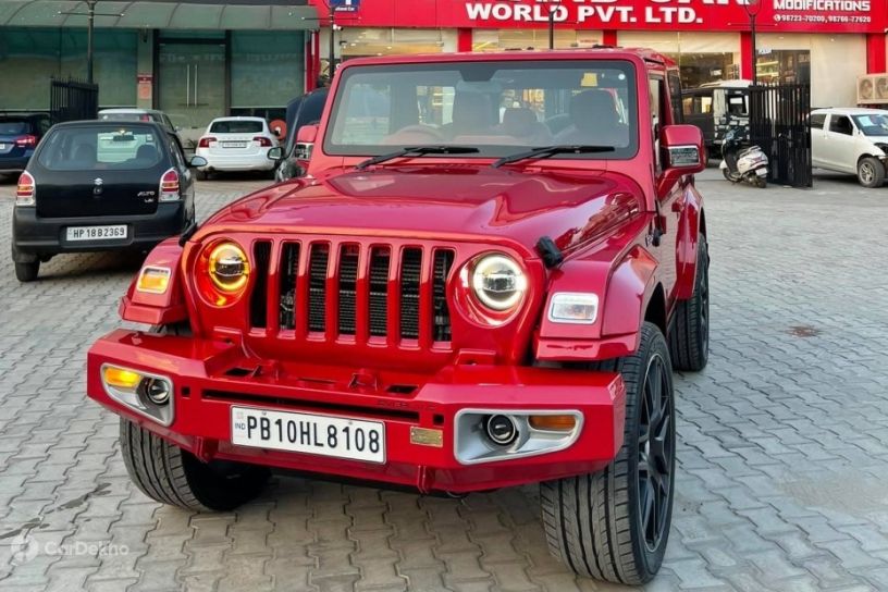 This Modified Mahindra Thar Dressed Up As A Mercedes G-Class SUV Looks Red Hot