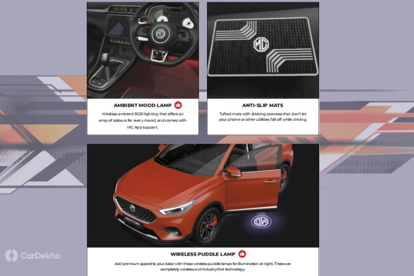 MG Astor Accessory List Detailed With Pricing