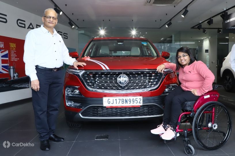 Bhavina Patel with her customised MG Hector