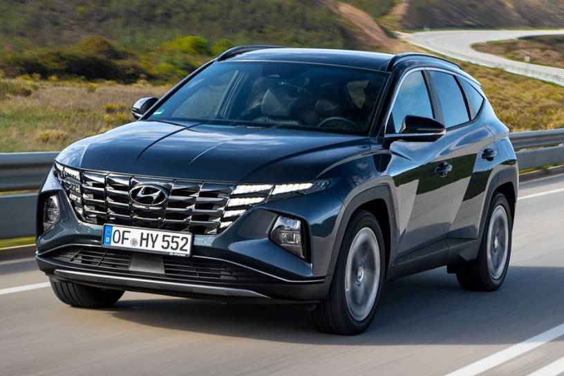 2022 Hyundai Tucson action shot showing front three quarters