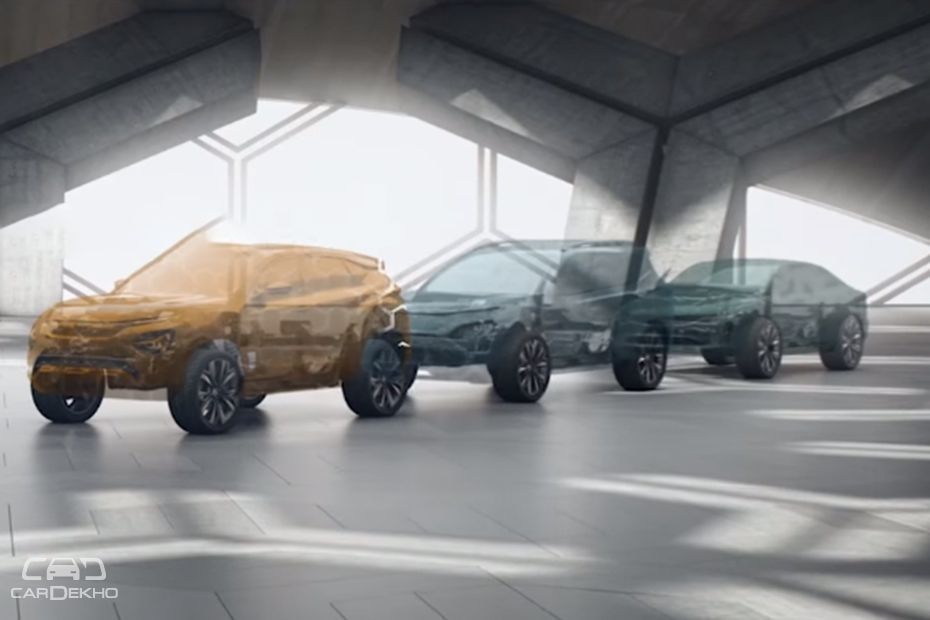 Tata H5X at the front with two more concept cars behind