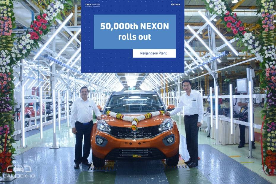 50,000th Tata Nexon Rolls Out Of Ranjangaon Facility