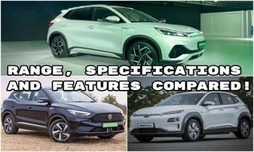 BYD Atto 3 Vs MG ZS EV Vs Hyundai Kona Electric - Range, Specifications And Features Compared