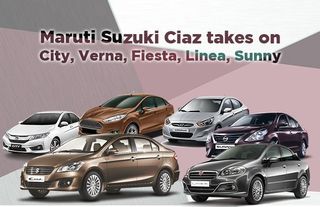 Maruti Suzuki Ciaz takes on City, Verna, Fiesta, Linea, Sunny