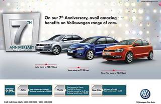 Volkswagen India Celebrates 7th Anniversary, Special Benefits on Polo, Vento and Jetta