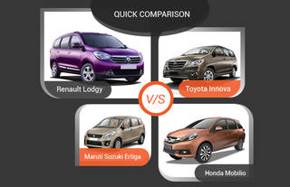 Renault Lodgy Vs Toyota Innova Vs Maruti Suzuki Ertiga Vs Honda Mobilio