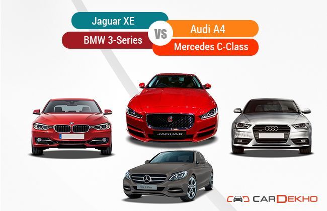 போட்டி நிலவரம்: ஜகுவார் XE vs ஆடி A4 vs மெர்சிடீஸ் C - க்ளாஸ் vs BMW – 3 சீரிஸ் போட்டி நிலவரம்: ஜகுவார் XE vs ஆடி A4 vs மெர்சிடீஸ் C - க்ளாஸ் vs BMW – 3 சீரிஸ்
