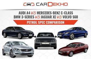 Audi A4 Vs Mercedes-Benz C-Class Vs BMW 3 Series Vs Jaguar XE Vs Volvo S60 – Petrol Spec Comparison Audi A4 Vs Mercedes-Benz C-Class Vs BMW 3 Series Vs Jaguar XE Vs Volvo S60 – Petrol Spec Comparison