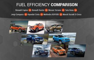 Fuel Efficiency Comparison: Captur Vs Creta Vs S-Cross Vs Hexa Vs XUV500 Vs Compass Vs Duster Vs Terrano Fuel Efficiency Comparison: Captur Vs Creta Vs S-Cross Vs Hexa Vs XUV500 Vs Compass Vs Duster Vs Terrano