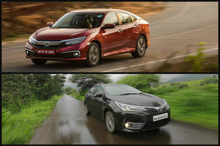 Honda Civic 2019 vs Toyota Corolla Altis: In Pics Honda Civic 2019 vs Toyota Corolla Altis: In Pics