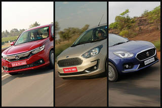Maruti Dzire Vs Ford Aspire Vs Honda Amaze Petrol-MT: Real World Performance Comparison Maruti Dzire Vs Ford Aspire Vs Honda Amaze Petrol-MT: Real World Performance Comparison