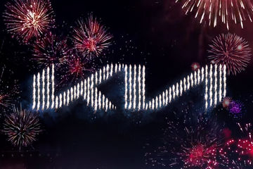 Kia Unveils New Logo With Drone Fireworks Display