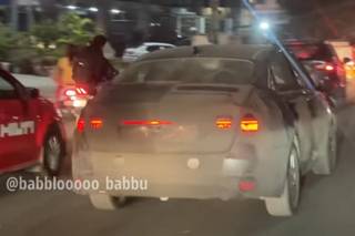 Connected Tail Lamps Spied On New Hyundai Verna Test Mule Connected Tail Lamps Spied On New Hyundai Verna Test Mule