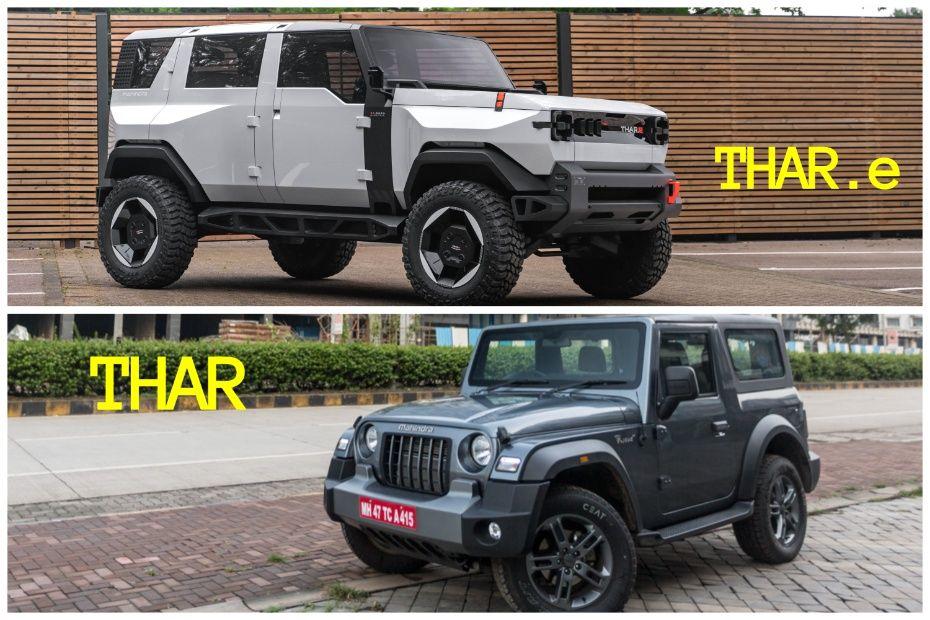 Mahindra Thar EV Concept Vs Thar - All Differences In 10 Pics