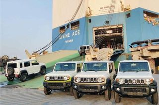 ഇന്ത്യയിൽ നിർമ്മിച്ച  Maruti Jimny 5-door എക്സ്പോർട്ട് റൂട്ട് സ്വീകരിക്കുന്നു!