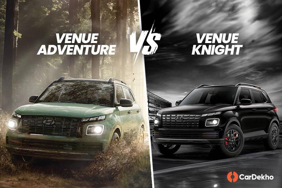 Hyundai Venue Adventure Edition vs Knight Edition: Compared In Pics