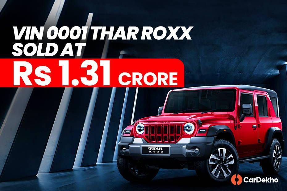 Mahindra Thar Roxx VIN 0001 Sold At Rs 1.31 Crore