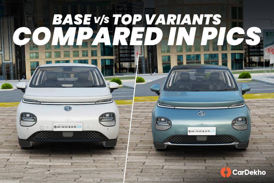 MG Windsor EV Base vs Top Variant Compared In Images