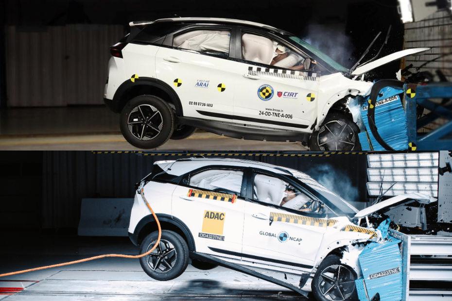 Ncap Tata Nexon Bharat NCAP vs Global NCAP Crash Test Result Comparison ...