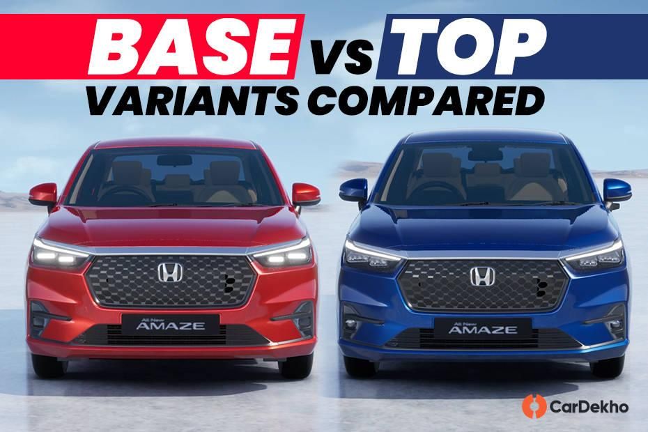 New Honda Amaze Base vs Top Variants Explained In Images New Honda Amaze Base vs Top Variants Explained In Images