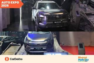 Tata Safari And Harrier EV Stealth Edition Revealed At The Auto Expo 2025